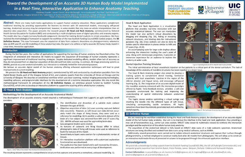 Toward the Development of an Accurate 3D Human Body Model Implemented in a Real-Time, Interactive Application to Enhance Anatomy Teaching