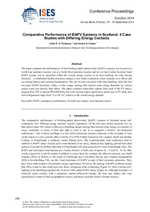 Comparative Performance of BAPV Systems in Scotland: 4 Case Studies with Differing Energy Contexts