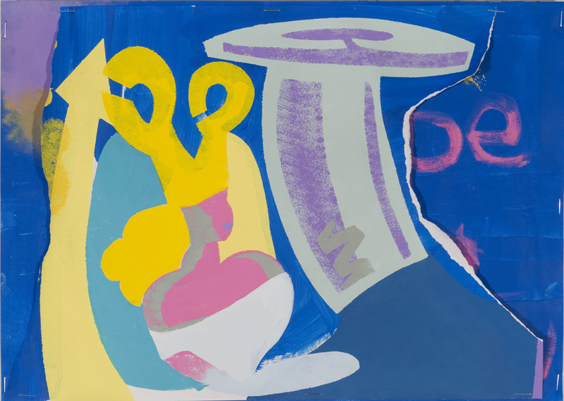 Laurence Figgis, You May Not, 2015, gouache, acrylic, collage on paper mounted on canvas, 30 x 42 cm
