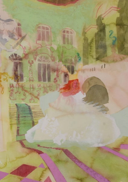 Laurence Figgis, Her Retail, 2015 [detail], acrylic, gouache, watercolour, digital print on canvas and foam-board, 80 x 119 cm