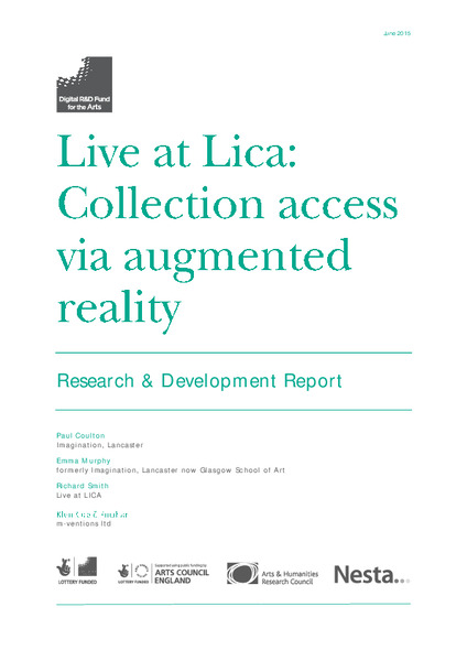 Live at LICA: Collection Access Via Augmented Reality - Research and Development Report