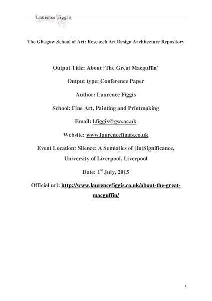 About 'The Great Macguffin'