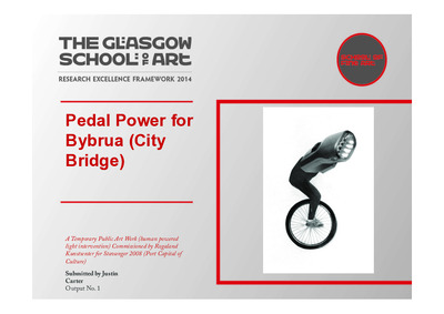 ‘Pedal Power for Bybrua’, a temporary Public Art Work for ‘Stavanger 2008’ (Capital of Culture) commissioned by Rogaland Kunstsenter.