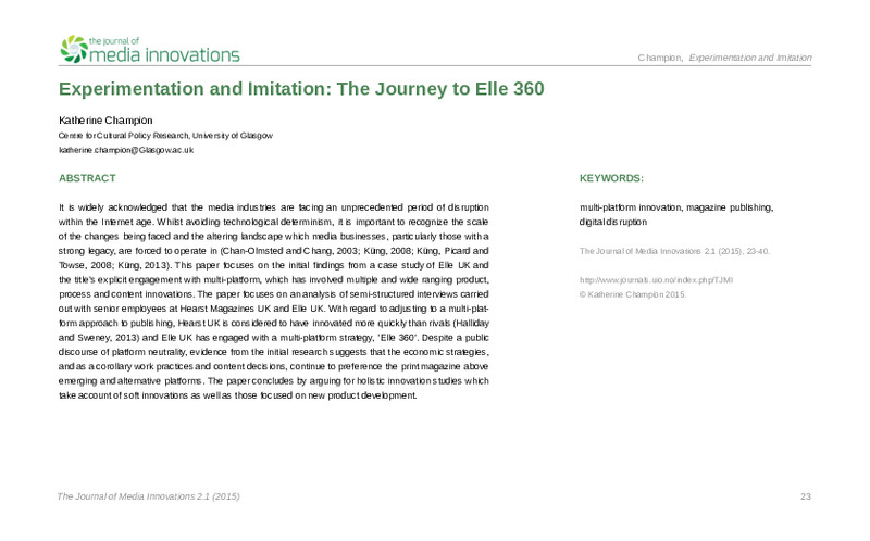Experimentation and Imitation: The Journey to Elle 360