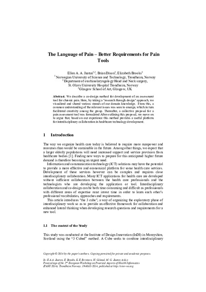 The language of pain – better requirements for pain tools