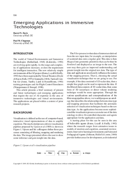 Emerging Applications - Immersive Technologies