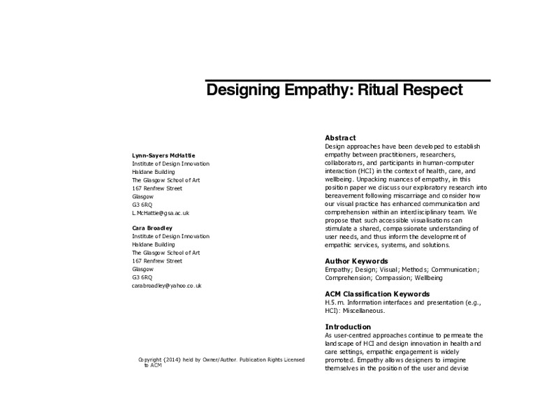 Designing Empathy: Ritual Respect