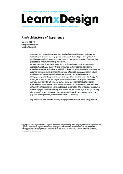 Architecture of Experience