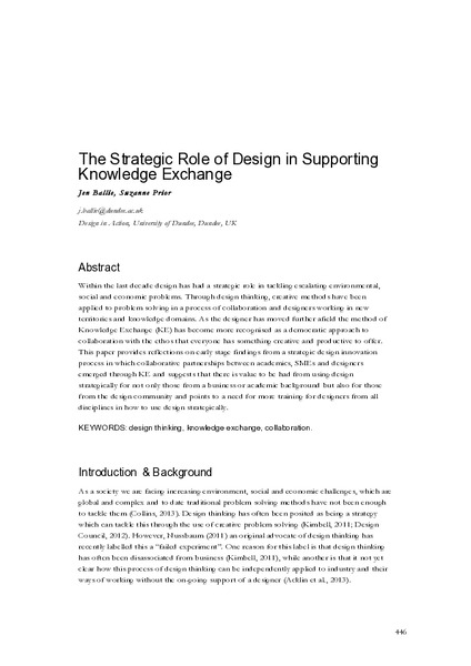 The Strategic Role of Design in Supporting Knowledge Exchange