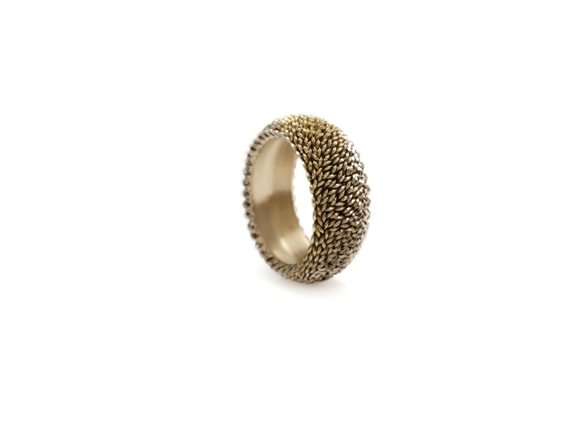 Lenticular Ring - 18ct yellow and white gold