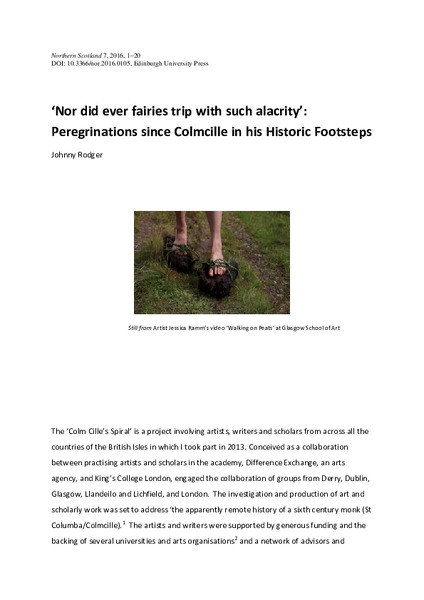 ‘Nor did ever fairies trip with such alacrity’: Peregrinations since Colmcille in his Historic Footsteps