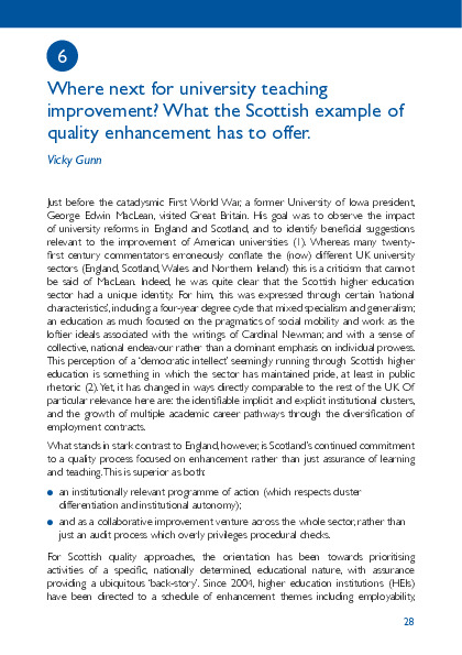 Where next for university teaching improvement? What the Scottish example of quality enhancement has to offer