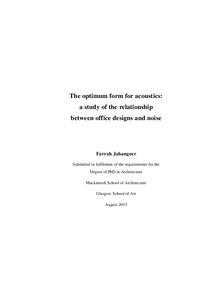 The optimum form for acoustics: a study of the relationship between office designs and noise