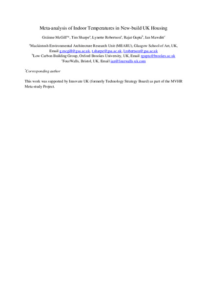 Meta-analysis of indoor temperatures in new-build housing