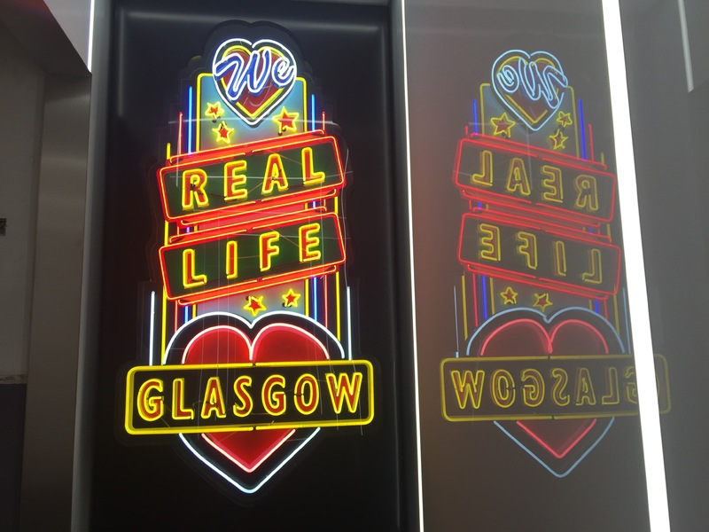 'We Love Real Life Glasgow' Site Specific Neon Sculptural Installation.