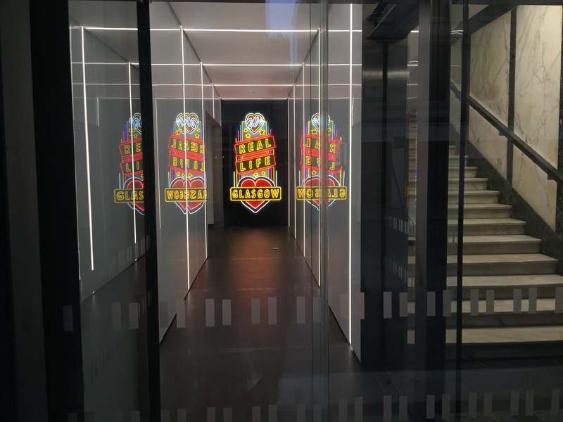 'We Love Real Life Glasgow' Site Specific Neon Sculptural Installation.