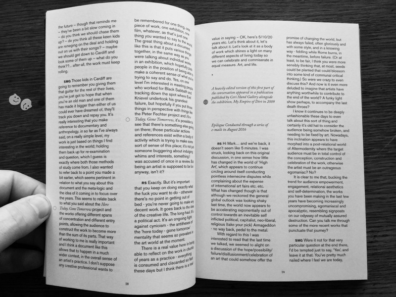 Tonight We're Gonna Party Like its 1999? A conversation between S Mark Gubb and Ross Sinclair