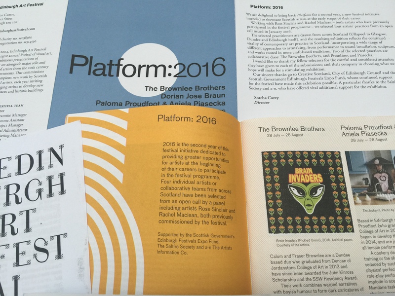 Edinburgh Art Festival, Platform: 2016, invited co-curator.