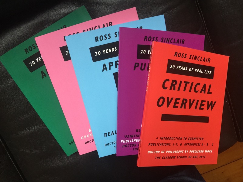 'Ross Sinclair: 20 Years of Real Life'  PhD by Published work