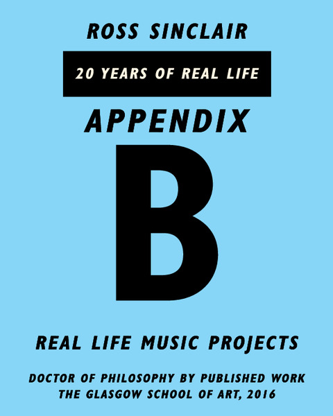 'Ross Sinclair: 20 Years of Real Life'  PhD by Published work