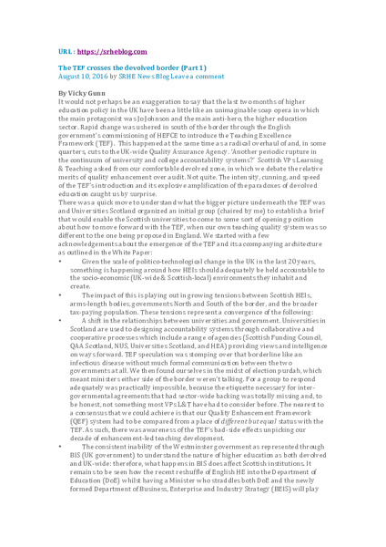 The TEF crosses the devolved border