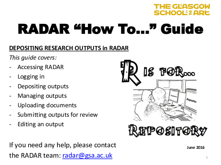 How to deposit research outputs in RADAR