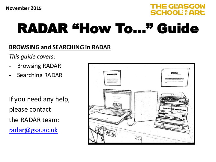 How to browse and search in RADAR
