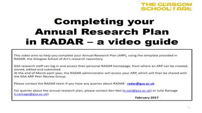 ARP Video Guide