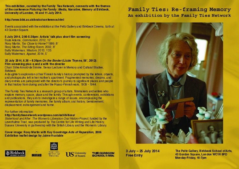 Family Ties: Re-framing Memory. An exhibition by the Family Ties Network, 2014