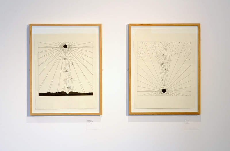 'Ascension' (2011), 'Fall' (2011), Hanna Tuulikki, Installation shot, 'Spheres of Influence 2', Reid Gallery GSA (2015) Photo: Alan Dimmick