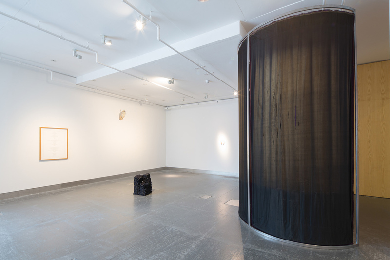 Foreground: 'Good Old Light', Birthe Jorgensen (2016). 'Hosts and Visitors', Birthe Jorgensen and Sogol Mabadi (2016), Reid Gallery, GSA. Photo: Alan McAteer