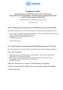 Briefing on Habitat III Regional Report on Housing and Urban Development for the UNECE Region of the UN