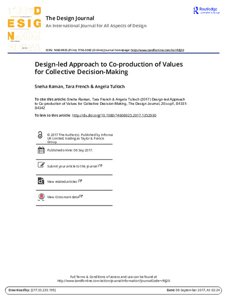 Design-led Approach to Co-production of Values for Collective Decision-Making