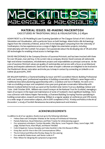 Mackintosh: Materials & Materiality Symposium