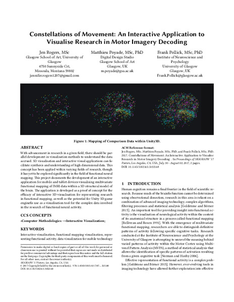 Constellations of Movement: An Interactive Application to Visualise Research in Motor Imagery Decoding