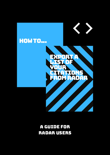 How to export a list of your citations from RADAR