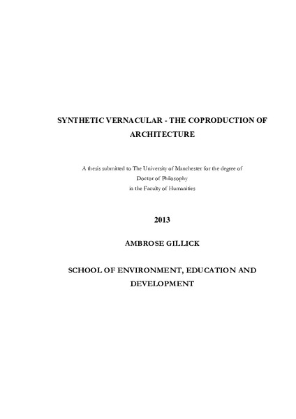 Synthetic Vernacular - The Coproduction of Architecture