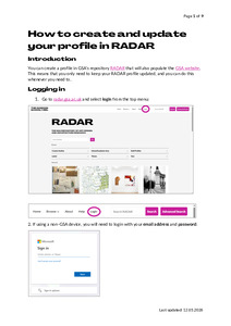 How to create and update your profile in RADAR
