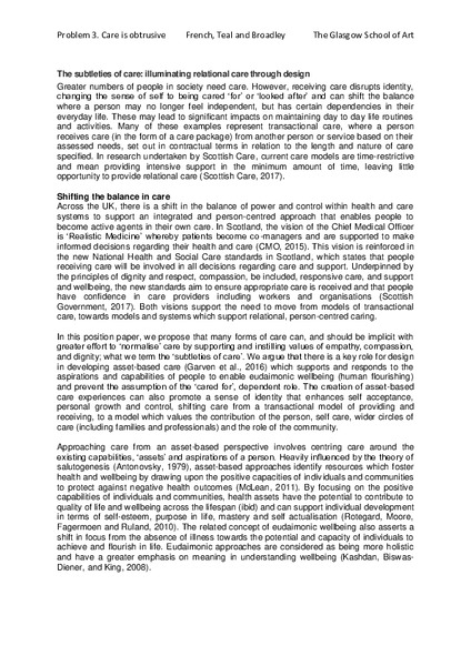 The subtleties of care: illuminating relational care through design