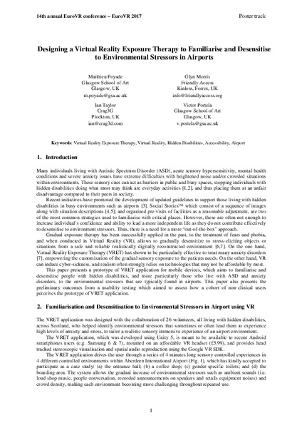 Designing a Virtual Reality Exposure Therapy to Familiarise and Desensitise to Environmental Stressors in Airports