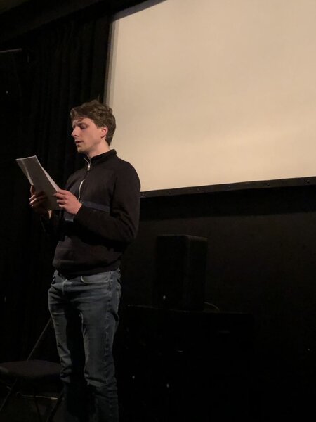 Laurence Figgis reading from 'Bad Retail' at the launch event for 'Artwriting, Paraliterature and Intrepid forms of Practice', CCA Glasgow, November 2018