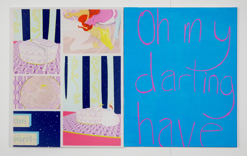 Laurence Figgis, Oh My Darling Have, 2017, dye-sublimation print, acrylic paint on canvas, 100 x 160 cm, photograph by Alan Dimmick, ©A Dimmick, ©Laurence Figgis