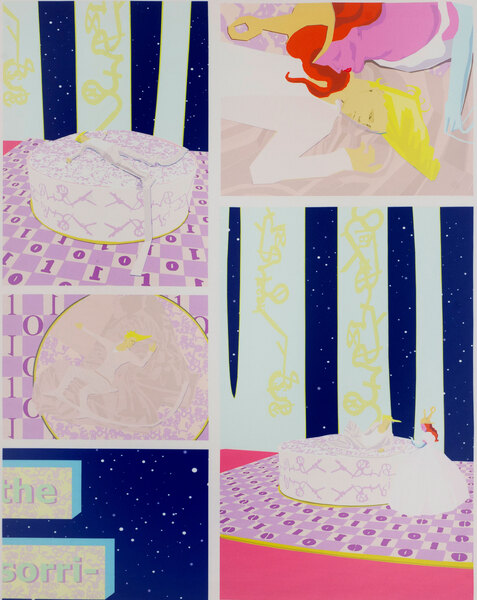 Laurence Figgis, Oh My Darling Have (detail), 2017, dye-sublimation print, acrylic paint on canvas, 100 x 160 cm, photograph by Alan Dimmick, ©A Dimmick, ©Laurence Figgis
