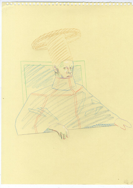 Laurence Figgis, General Trite, 2014, crayon on paper, 40.6 x 30.5 cm (including frame), Laurence Figgis