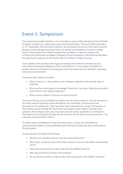 Symposium organised at GSA on Health Effects of Modern Airtight Housing, with the HEMAC network