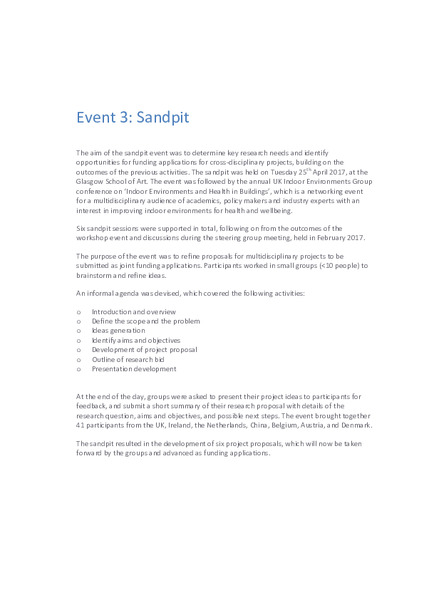 Sandpit organised at GSA with the HEMAC Network on 25th April 2017