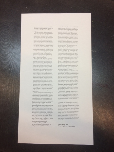 The Enemies of Books 2 (2017) Parenthesis 34: The Journal of the Fine Press book Association, Special Edition, Summer 2018