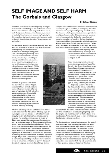 Self Image and Self Harm: the Gorbals and Glasgow