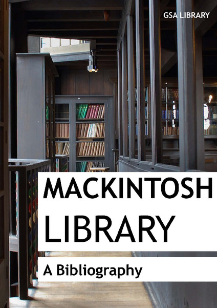 Mackintosh Library at Glasgow School of Art: a selective bibliography