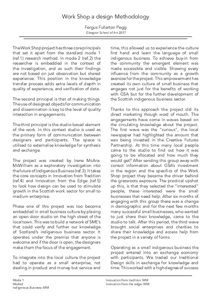 Work Shop a design methodology